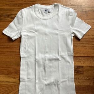 Petit Bateau white 100% cotton s/s tee shirt women’s  14/ XS, NWOT